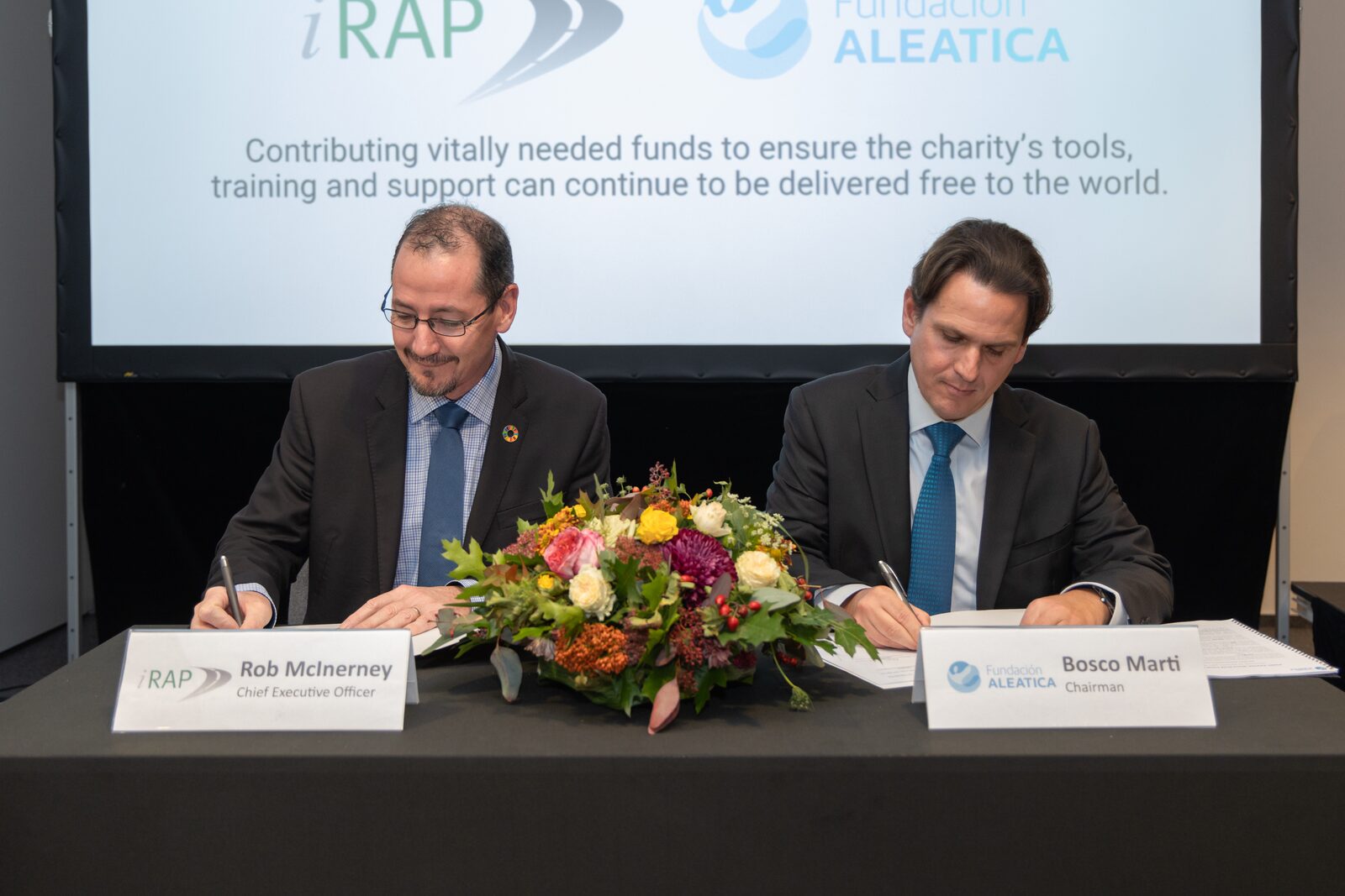 iRAP and Fundación Aleatica partnership signing ceremony